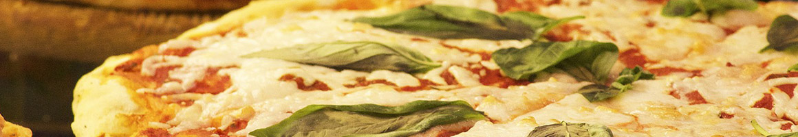 Eating Pizza at American Pizza Company restaurant in Highland, CA.
